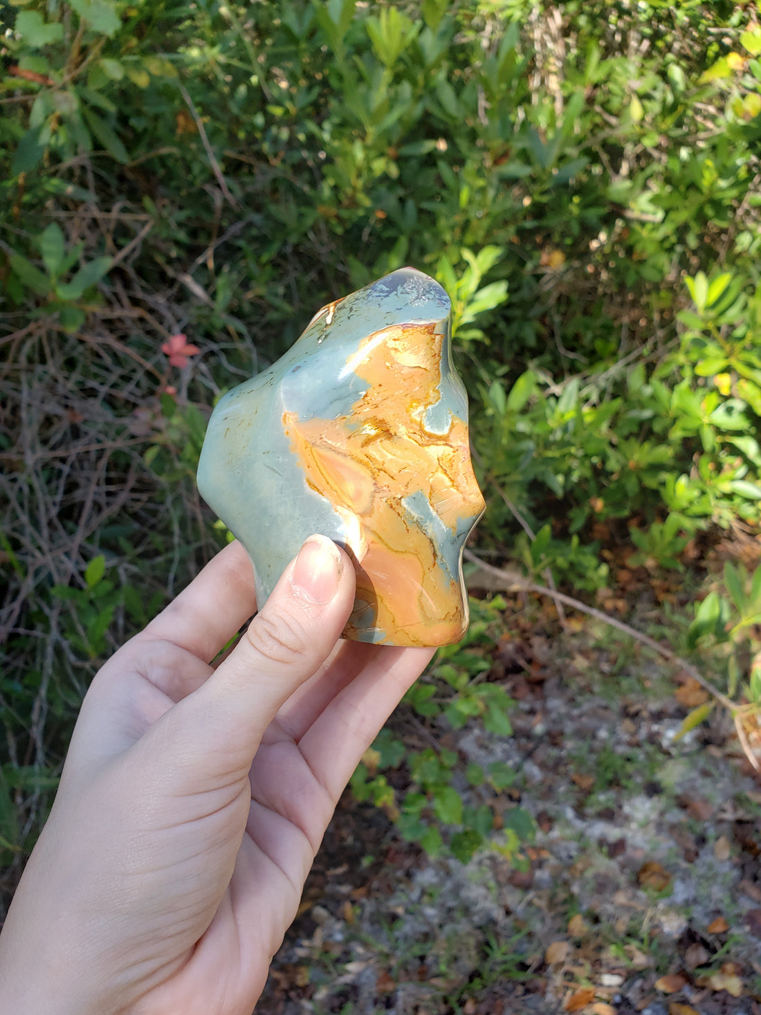 Polychrome Desert Jasper Gemstone Flame Tower