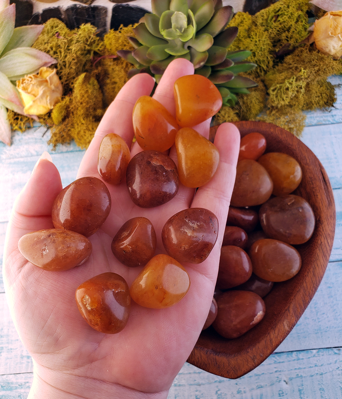 Pumpkin Spice Gold Quartz Natural Tumbled Gemstone - Stone of Truth