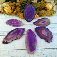 Purple Agate Dyed Gemstone Slice - UNDRILLED Medium ( 2" - 4" L x 1.1" - 2" W )