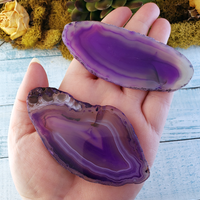 Purple Agate Dyed Gemstone Slice - UNDRILLED