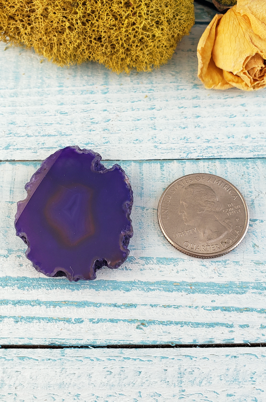 UNDRILLED Dyed Purple Agate Gemstone Slice