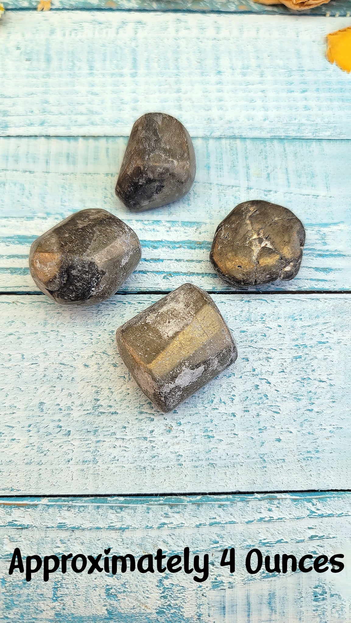 Pyrite Fool&#39;s Gold Tumbled Gemstone 4 Ounces