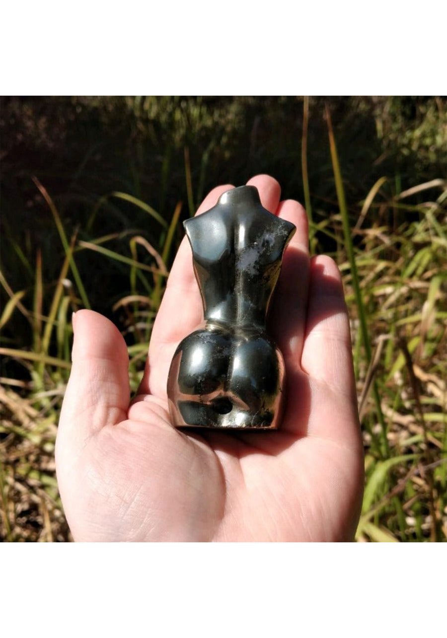 Pyrite Gemstone Body of the Goddess Polished Carving - Maiden Aspect Totem 5