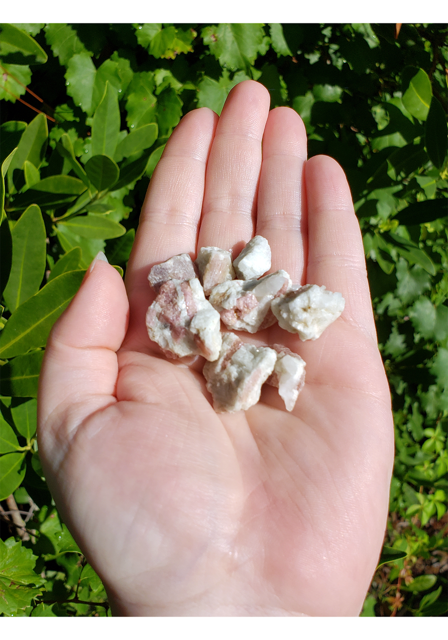 Pink Tourmaline in Quartz Natural Gemstone by the Bag