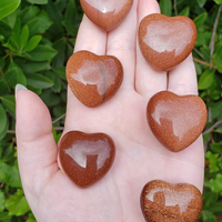 Red Goldstone Polished Gemstone Heart Carving - 30mm