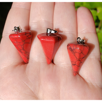 Red Howlite Gemstone Pendulum Pendant