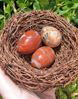 Red Jasper Gemstone 40 - 48mm Egg Carving 2