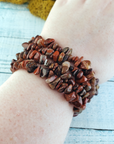Red Jasper Natural Gemstone Chip Bracelet - Multiple Bracelets