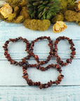 Red Jasper Natural Gemstone Chip Bracelet - Group Photo