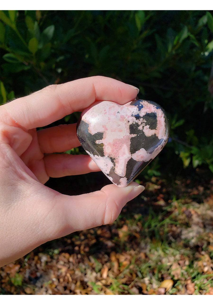 Rhodocrosite Gemstone Puffy Heart Carving - Stone of All Forms of Love - Multiple Sizes!