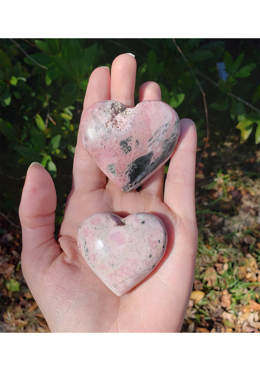 Rhodocrosite Gemstone Puffy Heart Carving - Stone of All Forms of Love - Multiple Sizes! 2