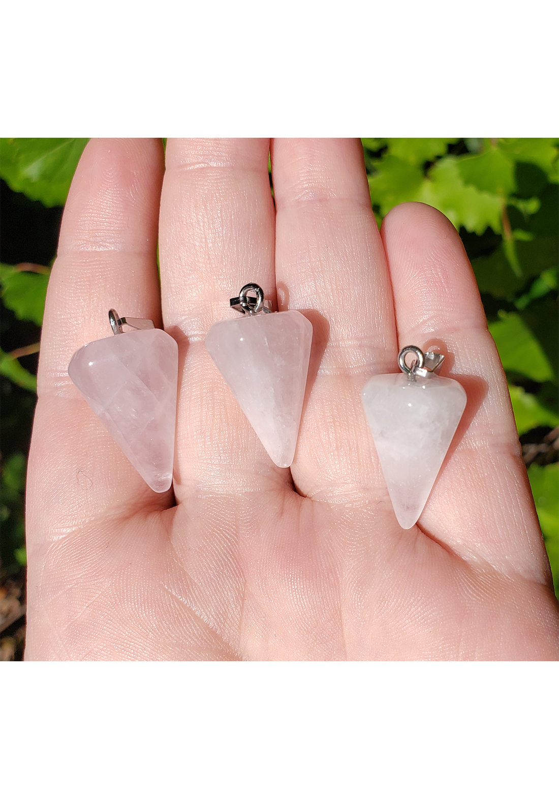 Rose Quartz Gemstone Pendulum Pendant