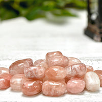 Pink Strawberry Rose Calcite Tumbled Polished Gemstone