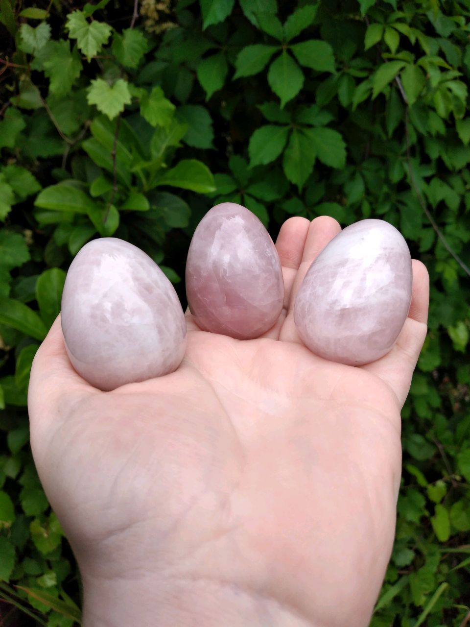 Rose Quartz Gemstone 40 - 48mm Egg Carving 2