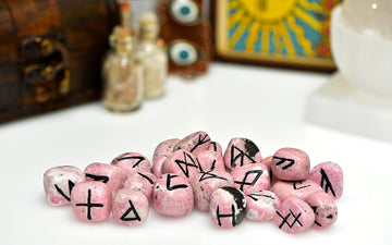 Pink Rhodonite Tumbled Gemstone Runes - Tool for Divination
