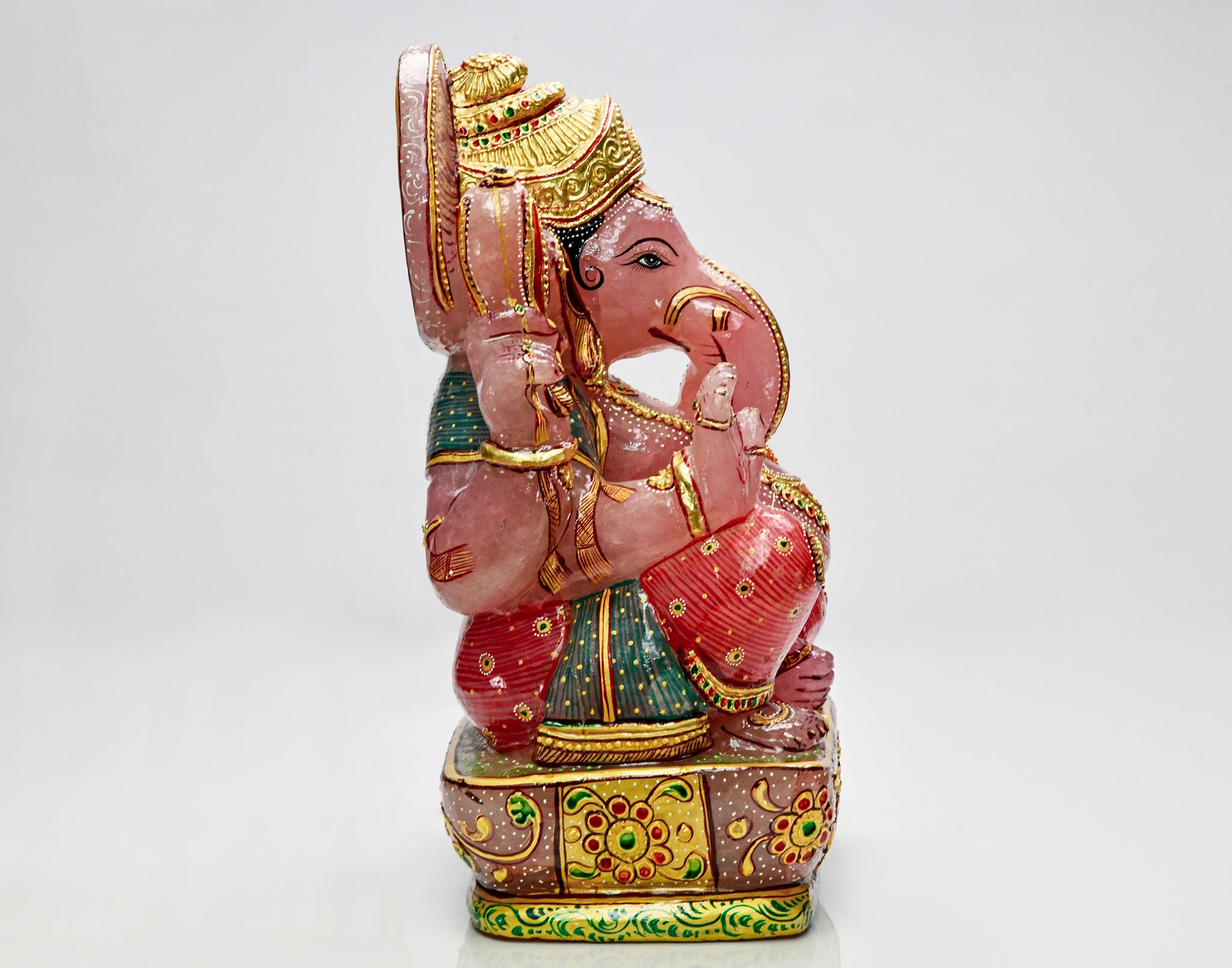 Rose Quartz Ganesha - Ganesha Figure - Crystal Elephant God - Om Prayer Figure - Prayer Statue - Good hotsell Luck God - Home and Decor