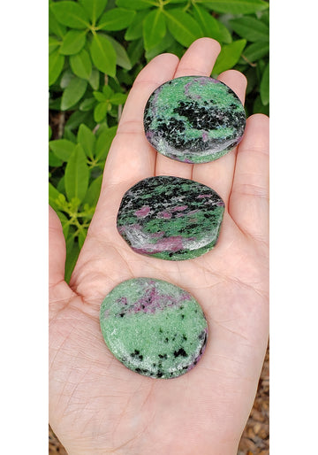 Ruby Zoisite Natural Gemstone Meditation Palm Stone