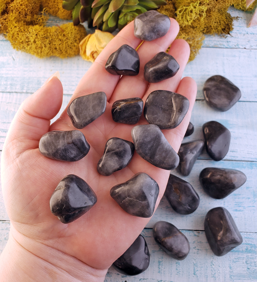 Silver Mist Grey Jasper Natural Tumbled Gemstone - Stone of Centered Emotion - Freeform: 0.5" - 1"