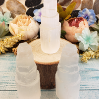 Selenite Gemstone Tower for Cleansing and Charging - Small - Natural Crystal Tower