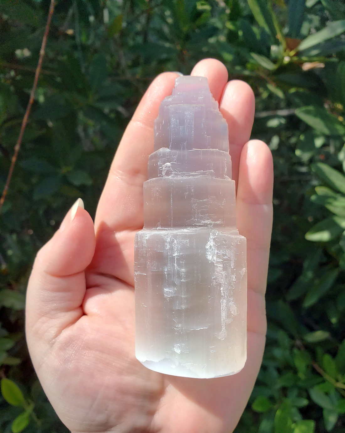 Selenite Gemstone Tower for Cleansing and Charging - Small - Natural Crystal - Satin Spar