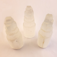 Selenite Gemstone Tower for Cleansing and Charging - Small - Natural Crystal - Satin Spar Selenite