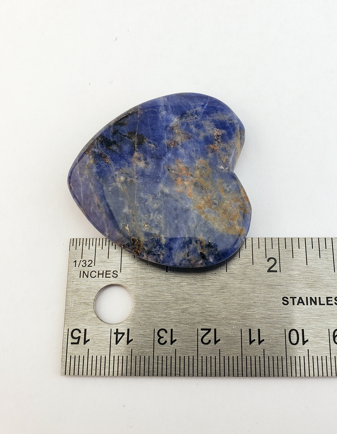 Sodalite Polished Gemstone Flat Heart Shaped Carving - 45mm - Sizing 2