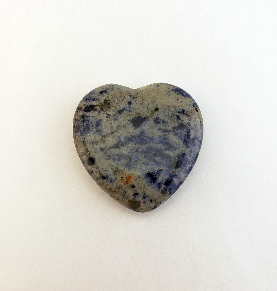 Sodalite Polished Gemstone Flat Heart Shaped Carving - 45mm - Heart 2