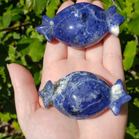 Sodalite Natural Gemstone Holiday Sweetie Candy Carving - With Internal Fracture