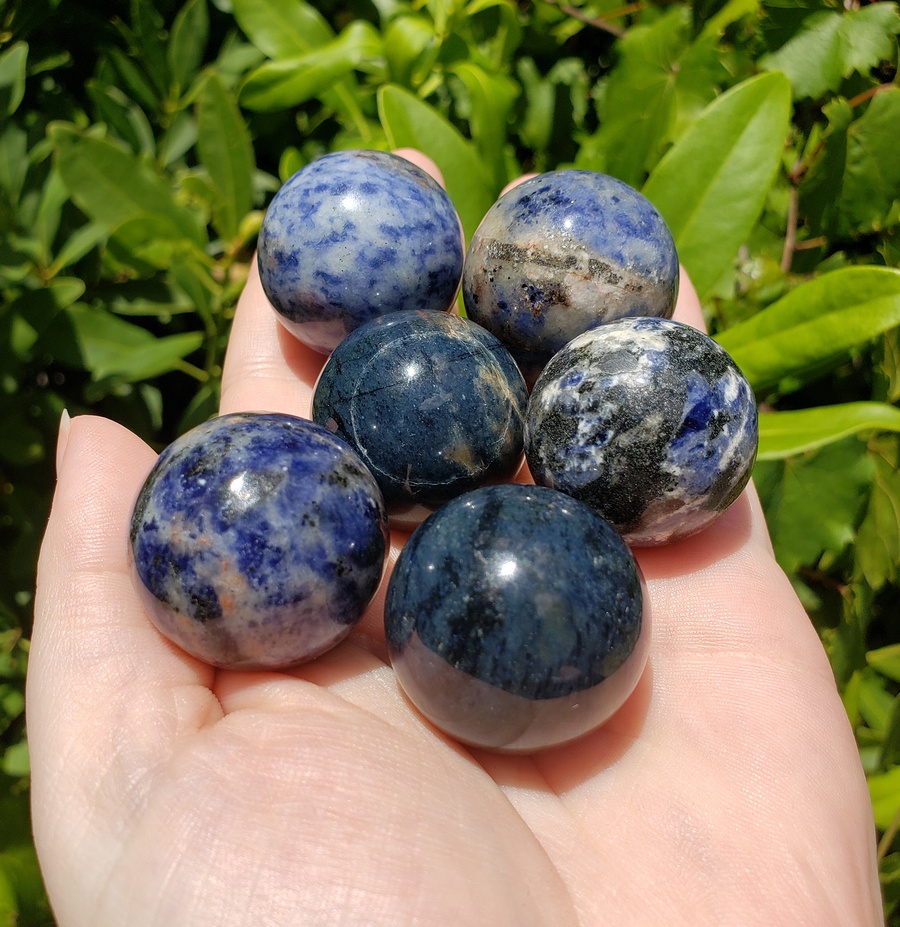 Sodalite Gemstone Orb Sphere Marble - 30mm