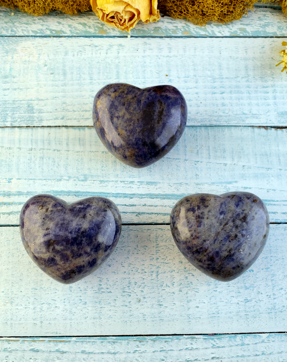 Sodalite Natural Gemstone Puffy Heart Carving