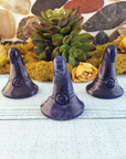Sodalite Gemstone Witch's Hat Carving