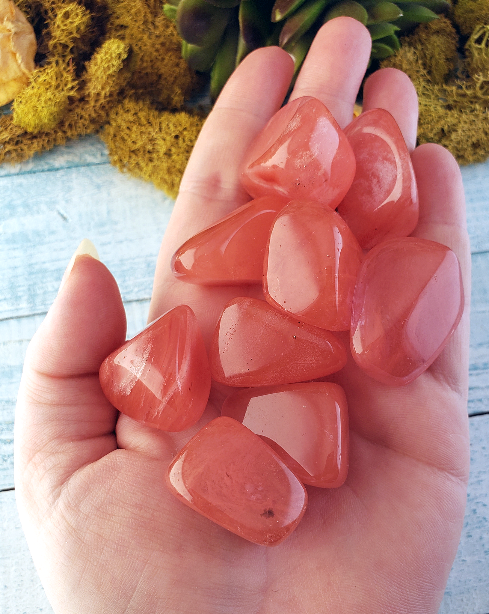 Strawberry Obsidian Tumbled Gemstone - Stone of the Open Heart - Rounded Nugget: 0.75&quot; - 1&quot;