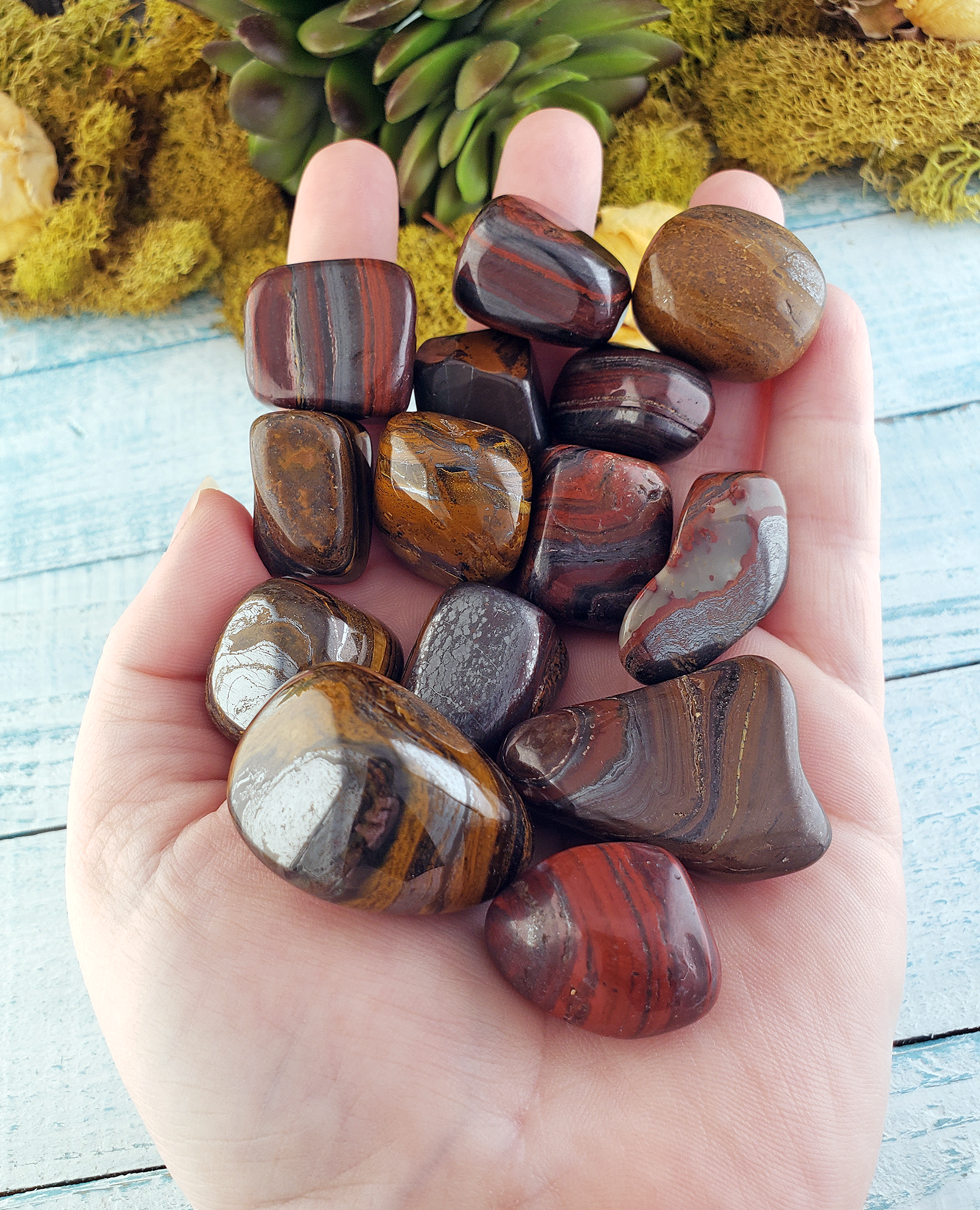 Tiger Iron Natural Tumbled Gemstone - Stone of Victory - 0.5&quot; - 1&quot;