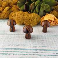 Tiger Iron Gemstone Toadstool Mushroom Carving - Mini Shroom!