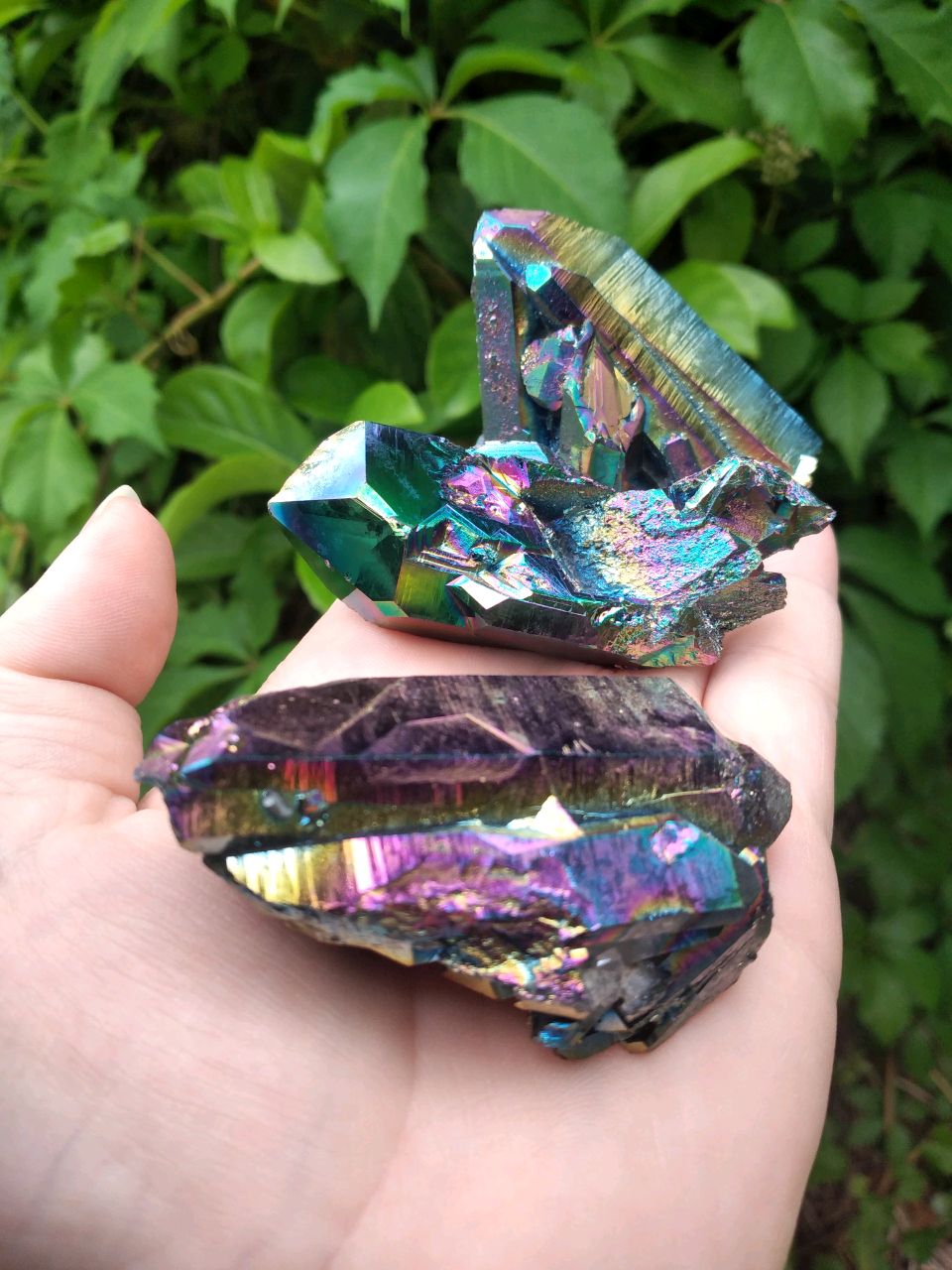 Titianium Rainbow Aura Quartz Gemstone Point 3