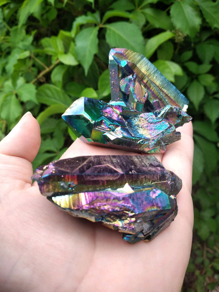 Titianium Rainbow Aura Quartz Gemstone Point 3