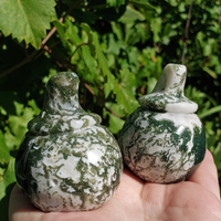 Tree Agate Gemstone Spooky Pumpkin Totem Jack-o-Lantern Carving - Back of Pumpkins