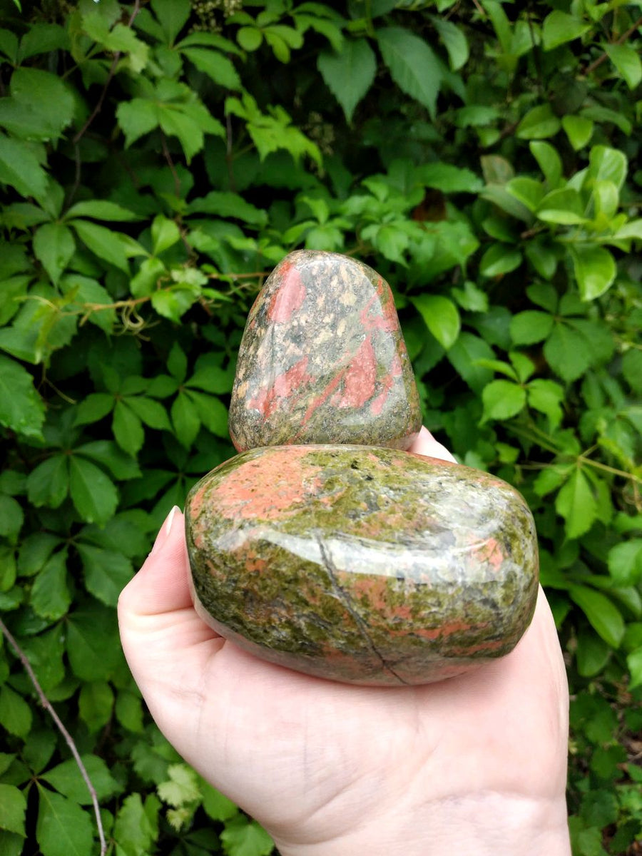 Unakite Jumbo Meditation Palm Power Stone 2