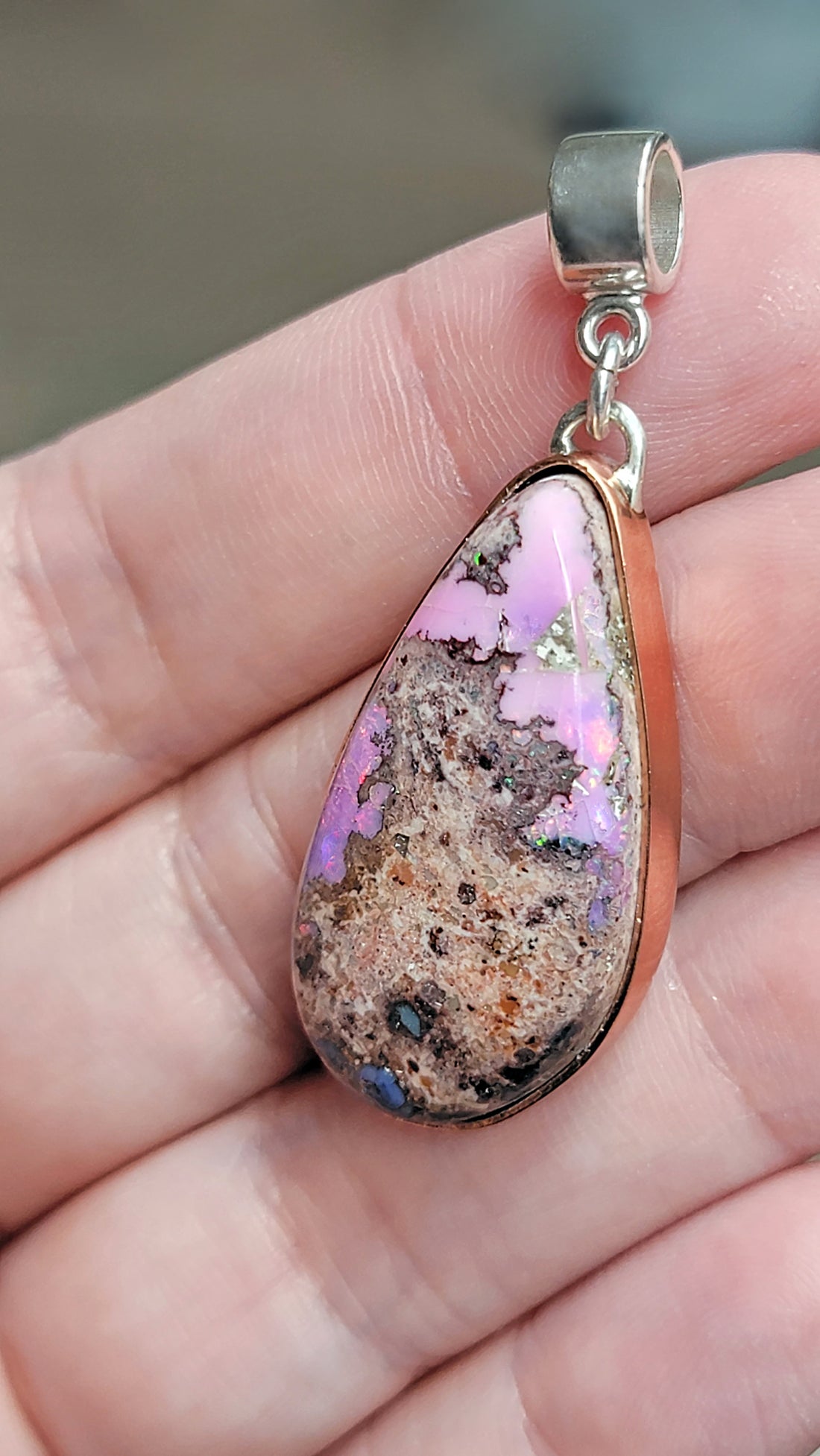 Raw opal necklace - purple opal necklace - genuine opal - morado opal -  october birthstone - crystal necklace - opal jewelry