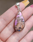 Natural Cantera Mexican Pink Purple Opal Sterling Silver & Copper Pendant - AAA Grade Opal