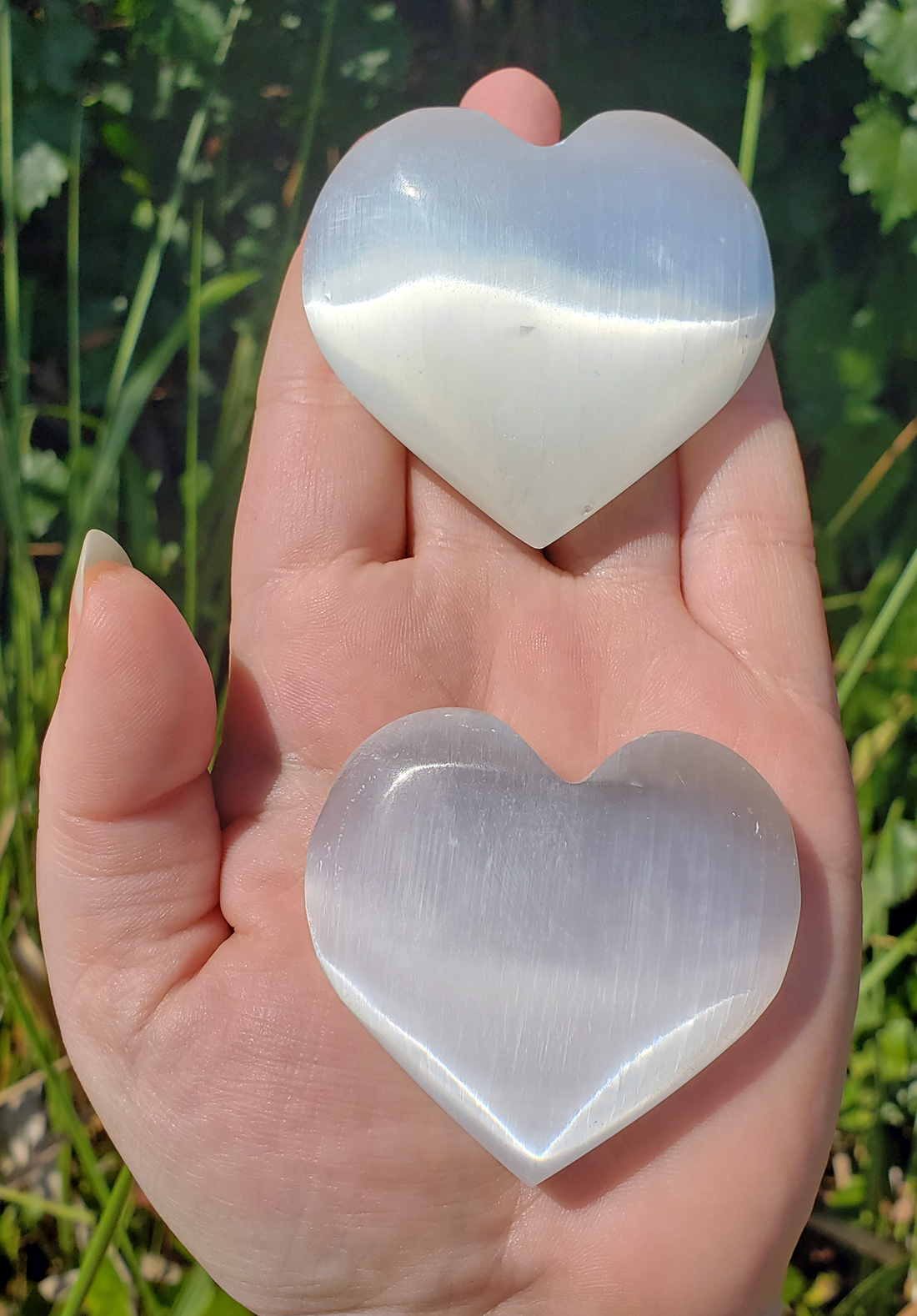 White Selenite Natural Gemstone Heart  - 45 - 55mm