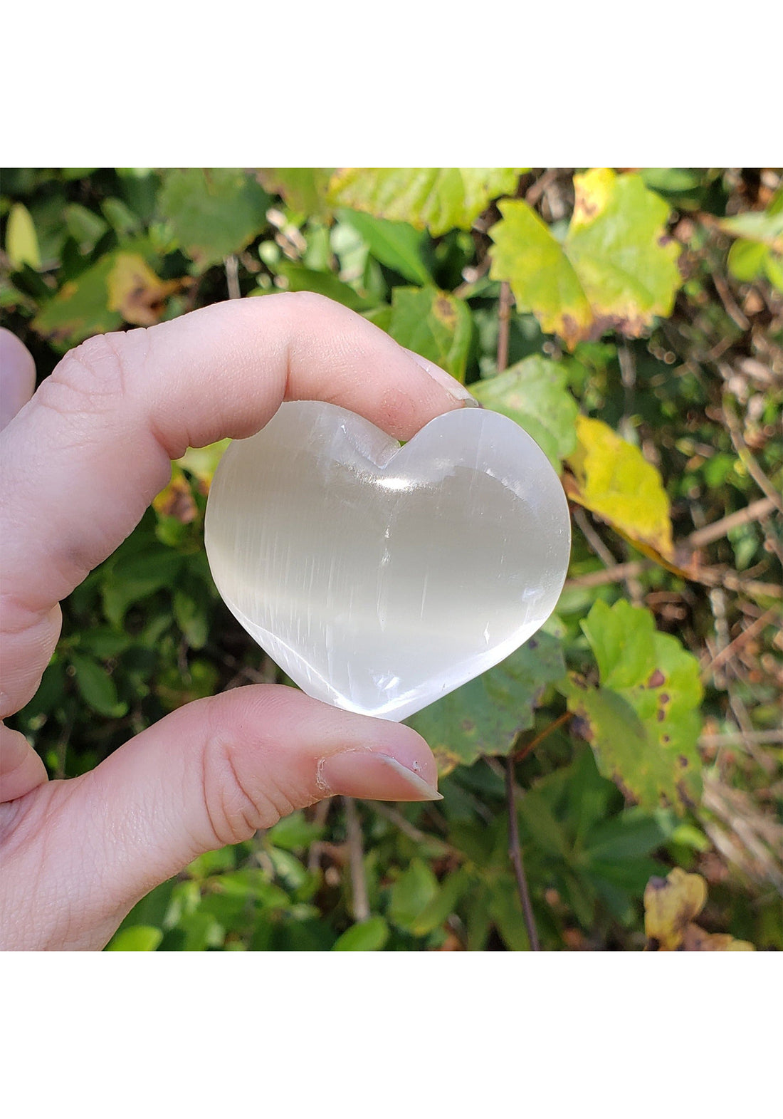 White Selenite Natural Gemstone Heart Carving