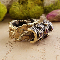 Sterling Silver & Amethyst Gemstone Ring - Wood Folk | Crystal Gemstone Shop.