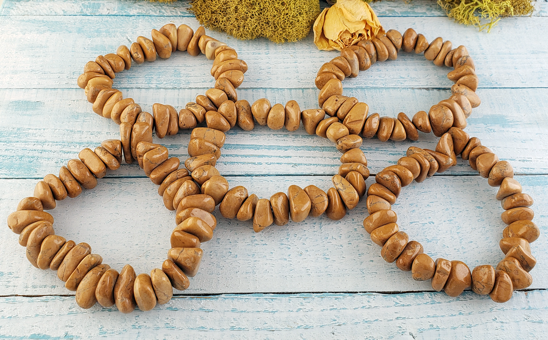 Yellow Sand Jasper Nugget Polished Bracelet