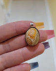 Natural Cantera Mexican Yellow Opal Sterling Silver & Copper Pendant - AA Grade Opal