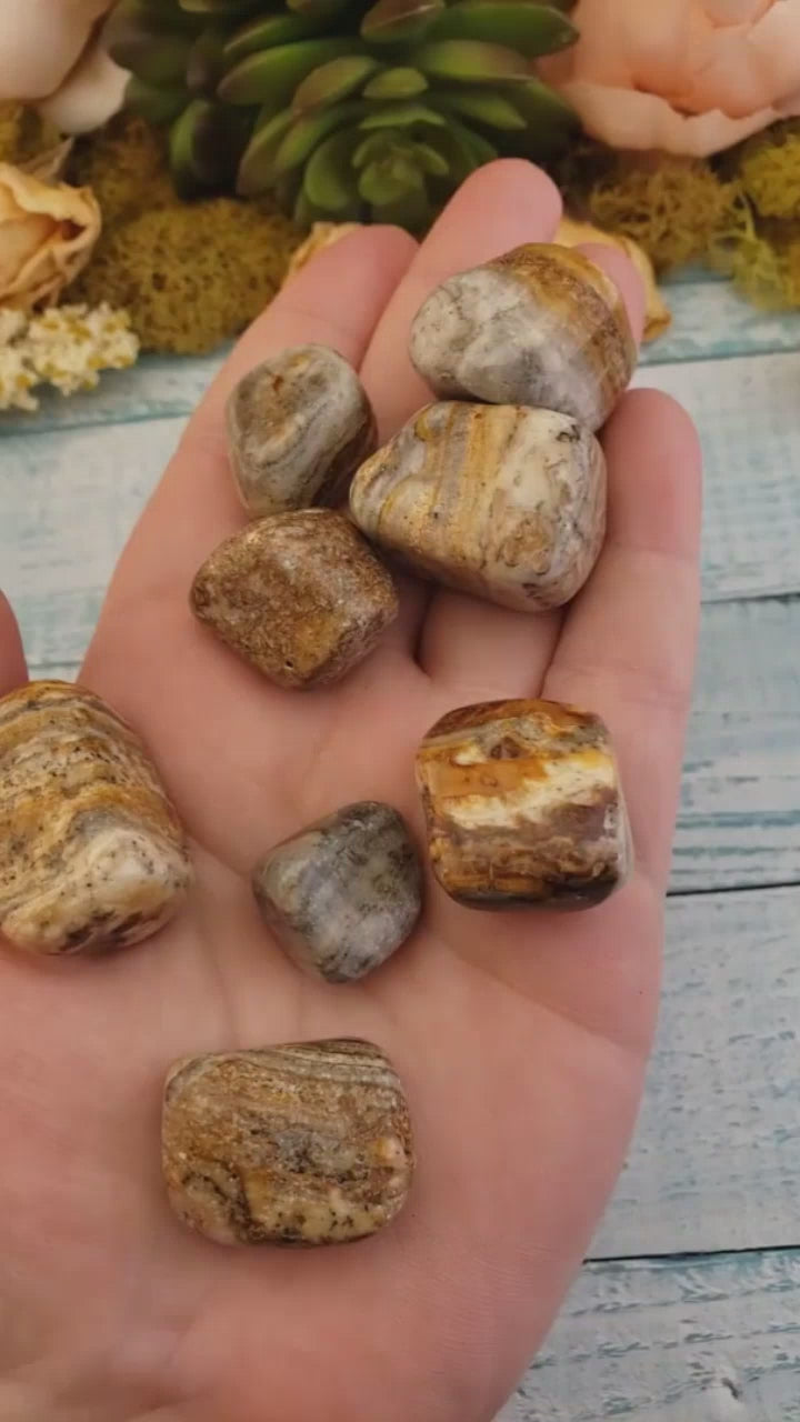 Marble Onyx Natural Tumbled Gemstone - Video