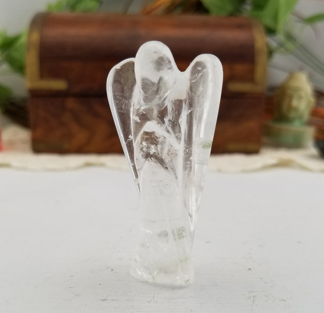 Quartz Crystal Angel Spirit Guide Carving | Crystal Gemstone Shop.