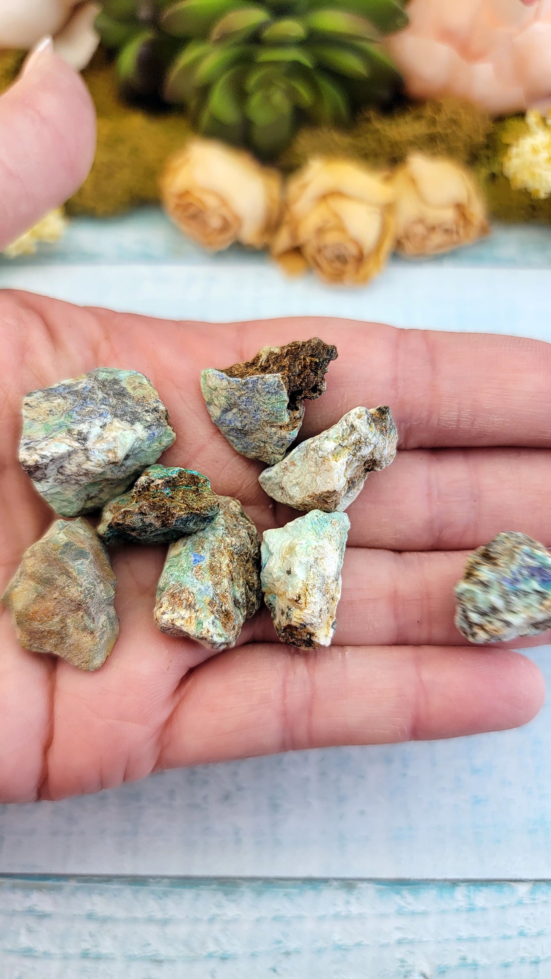 Azurite Malachite Chrysocolla Natural Gemstone Set