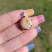 Natural Cantera Mexican Yellow Opal Sterling Silver Pendant - AA Grade Opal Video