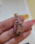 Natural Cantera Mexican Pink Purple Opal Sterling Silver & Copper Pendant - AAA Grade Opal Video